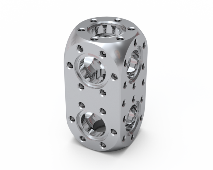 1.33" Spherical Cube UHV Vacuum Chamber