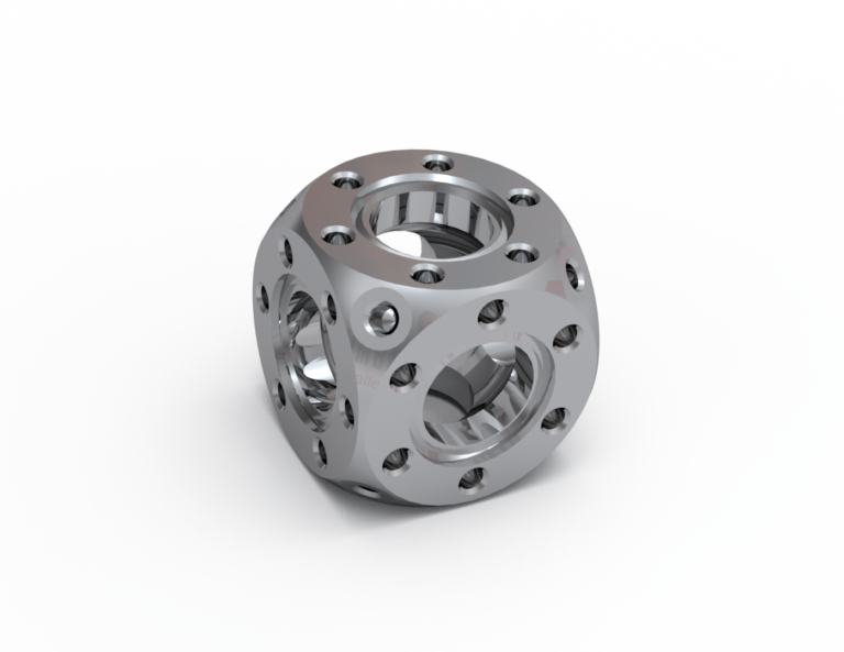 1.33" Spherical Cube UHV Vacuum Chamber