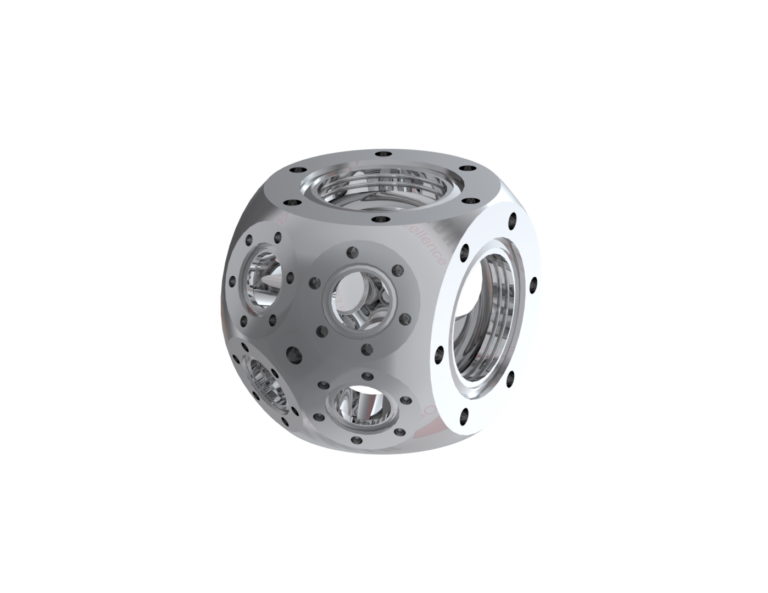 2.75" Spherical Cube (Alt config 1) UHV Vacuum Chamber