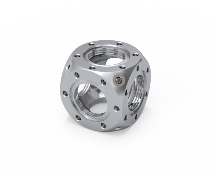 2.75" Spherical Cube UHV Vacuum Chamber