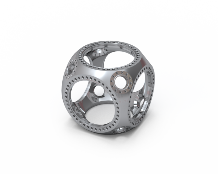 8.0" Spherical Cube UHV Vacuum Chamber