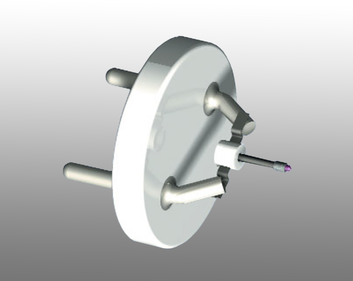 Figure 15. Lanthanum Hexaboride (LaB6) single crystal cathode on AEI base. 