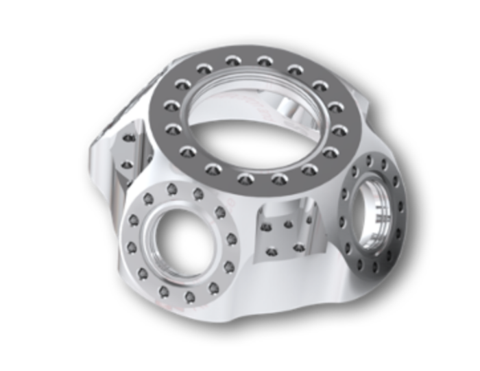 Figure 16. A Weldable Cluster with prefabricated CF sealing ports that can be welded to a system to provide compact multiport access.